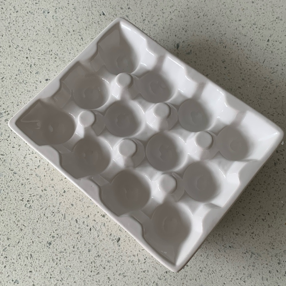 Farmhouse white Porcelain Egg Tray